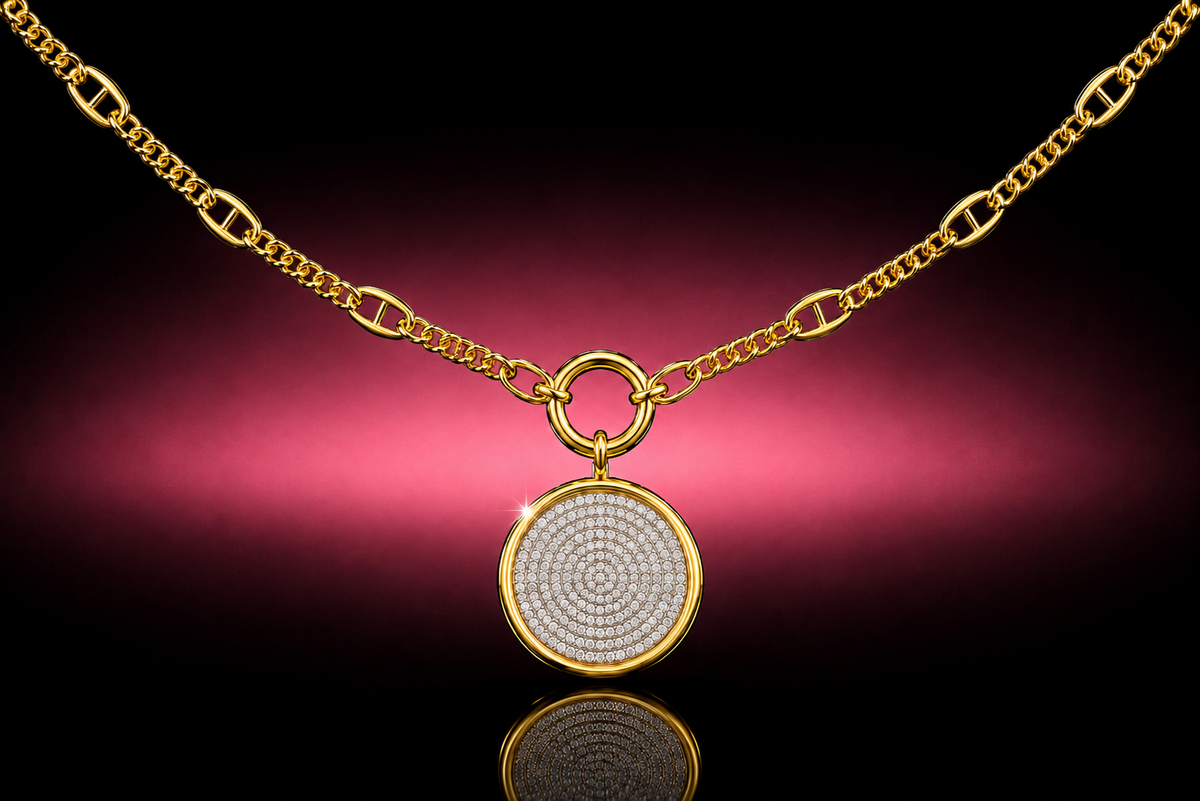 14K Yellow Gold Finished Stainless Steel Interchangeable Pendant Chain