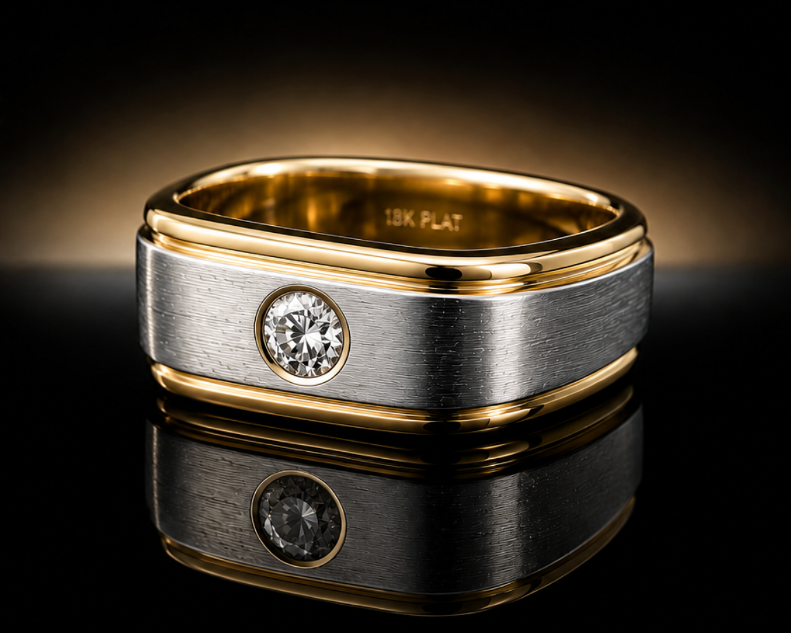 Men’s Vintage 18 kt. and Platinum .25 Carat Diamond Ring