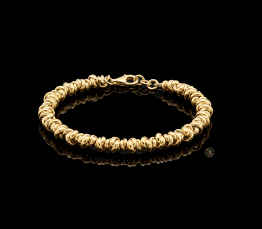 14kt Gold over Sterling Silver 5.35mm Love Knot Bracelet, 7.25"