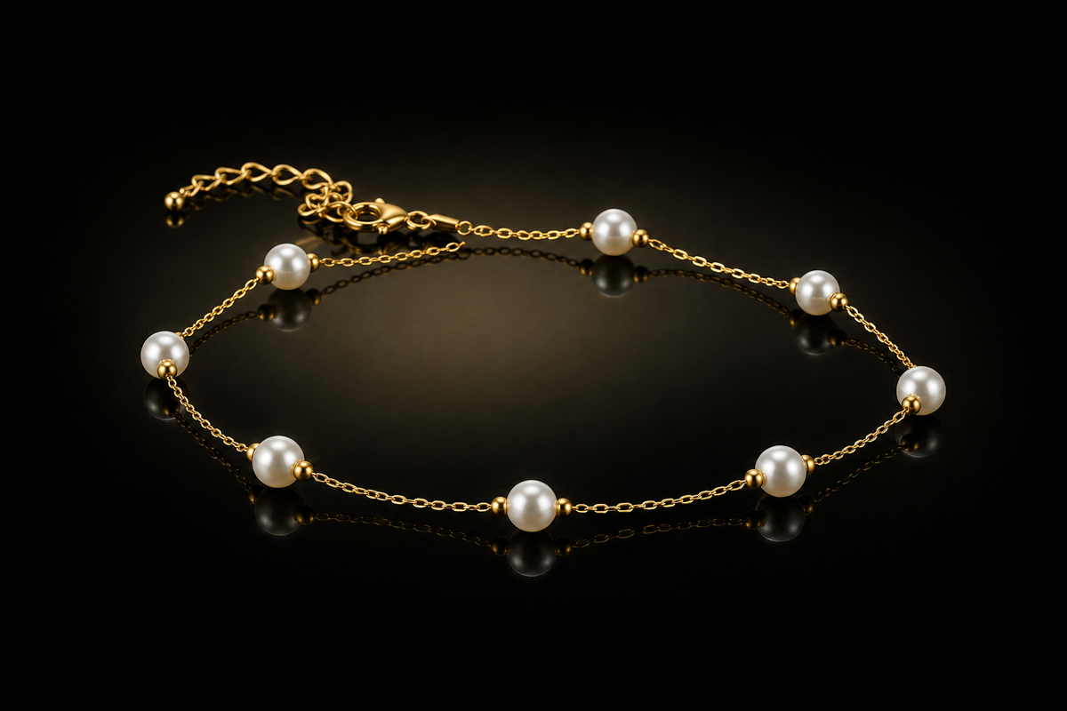 14KT. YELLOW GOLD FINISHED ANKLETS