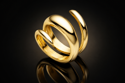 925 Fine Italian Sterling Silver Triple Wrap Ring by Unoaerre &ndash; Gold or Silver