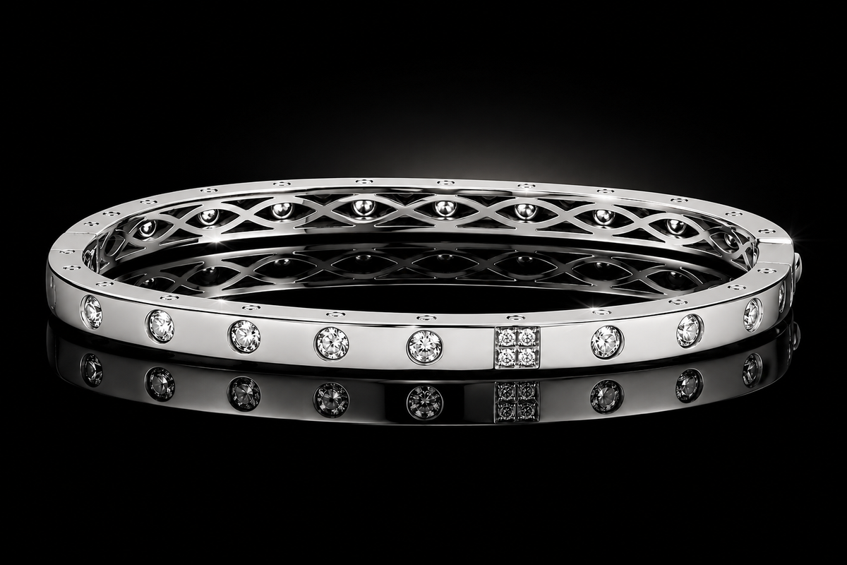 925 Triple Rhodium Fine Italian Silver Bracelet, Pendant & Ring Collection