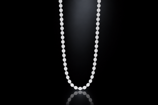 14k White Gold Mirror Link Chain 16"