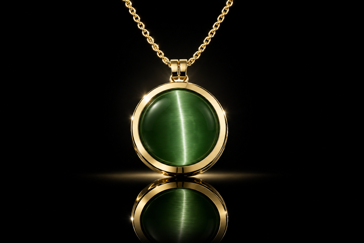 25mm Green Cat's Eye Coin for SWTL Interchangeable Pendant Collection