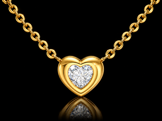 18kt Gold over Titanium Steel "Heart of Hearts" Necklace, 16"+2"