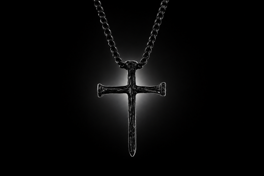 Men's Stainless Steel Textured Cross Pendant