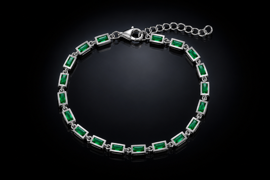 925 Lab Grown Emerald Bracelet 1.5ctw