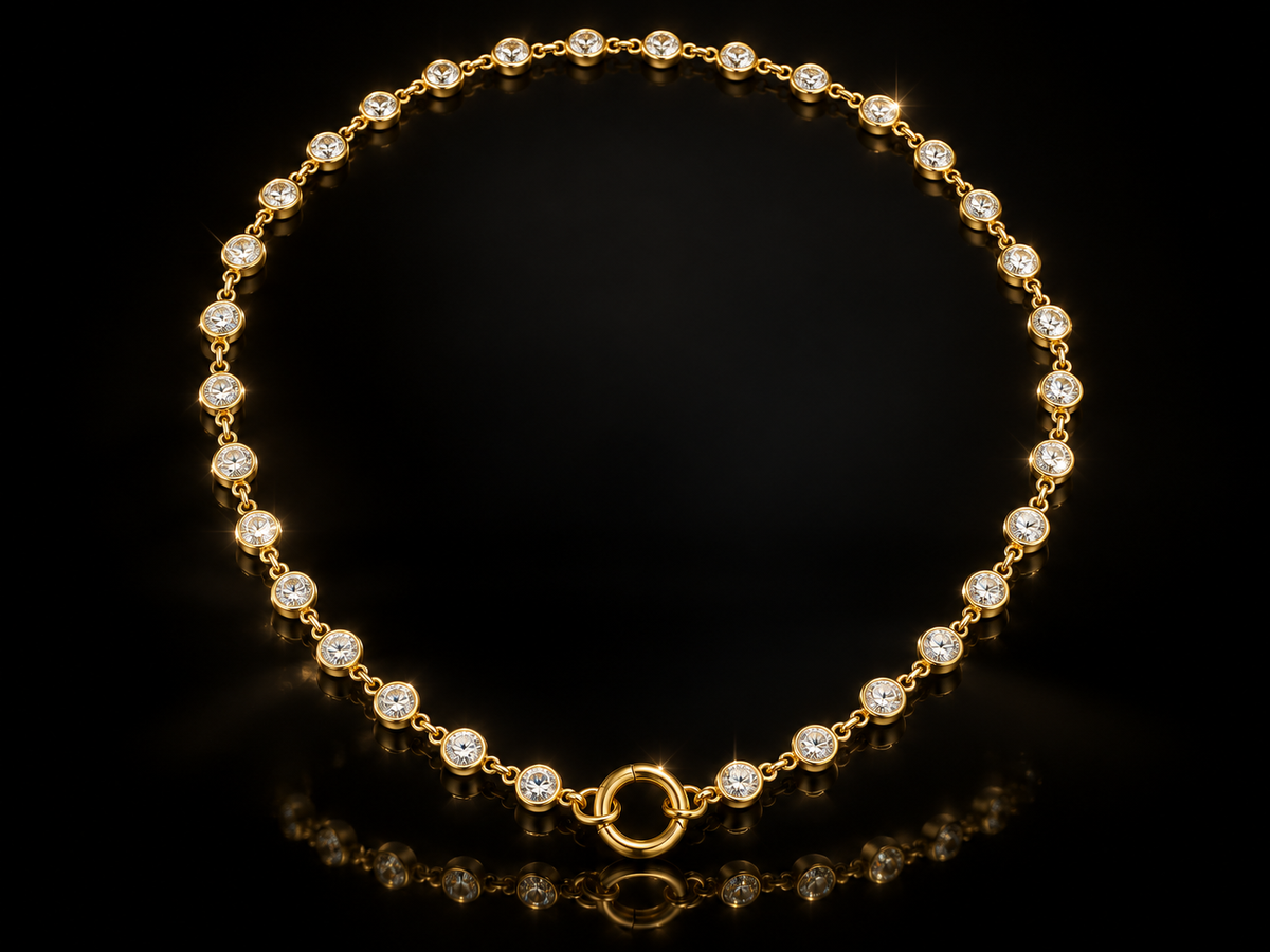 18kt Yellow Gold Cubic Zirconia Chain for the SWTL Interchangeable Pendant System
