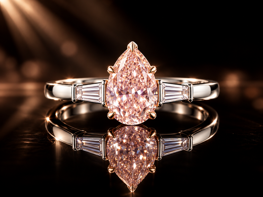 14kt White & Rose Gold 1.30 CTW Fancy Pink & White Diamond Ring by Priya Diamonds