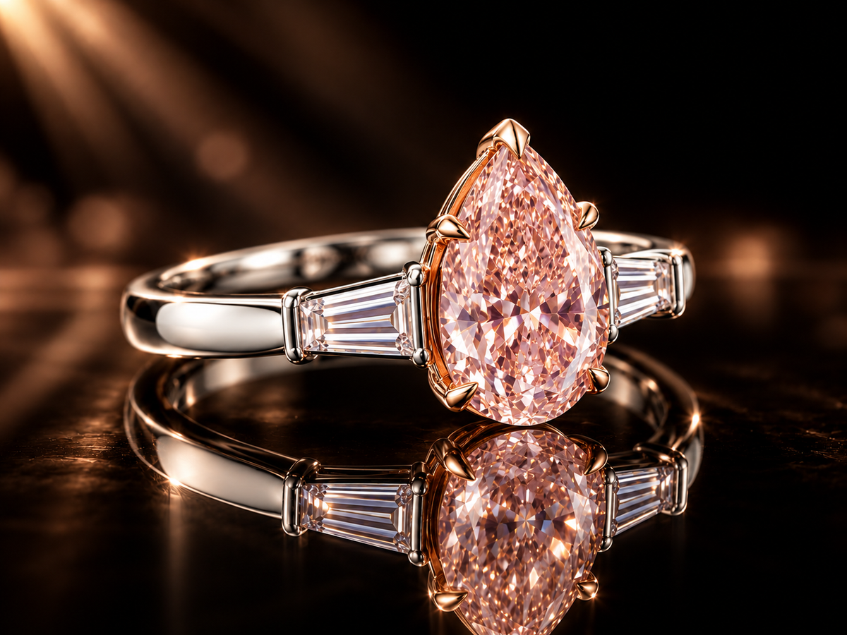 14kt White & Rose Gold 1.30 CTW Fancy Pink & White Diamond Ring by Priya Diamonds